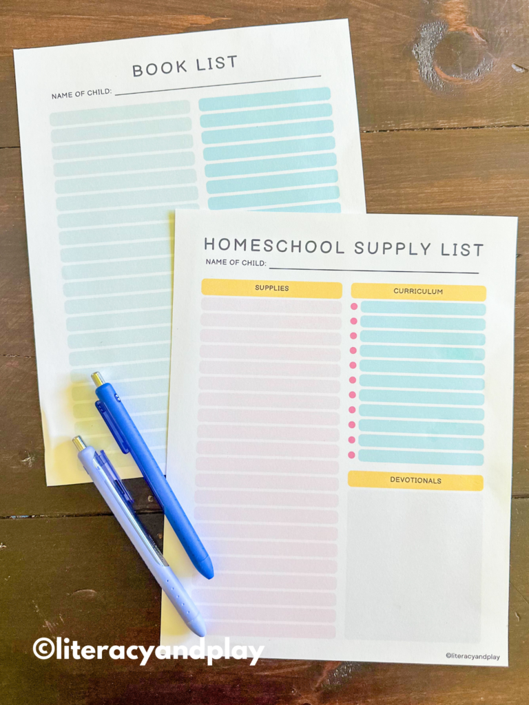 Homeschool Supply List